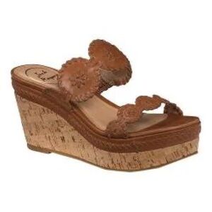 Jack Rogers brown leather wedge size 5